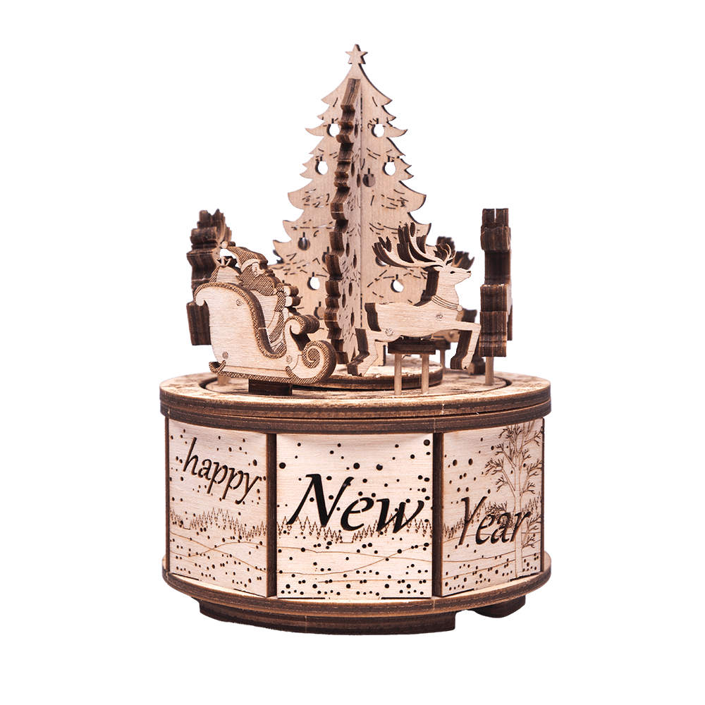 Santa s Carousel 3D Wooden Mechanical Model Kit By WoodTrick santa-s-carousel-3d-wooden-mechanical-model-kit-by-woodtrick