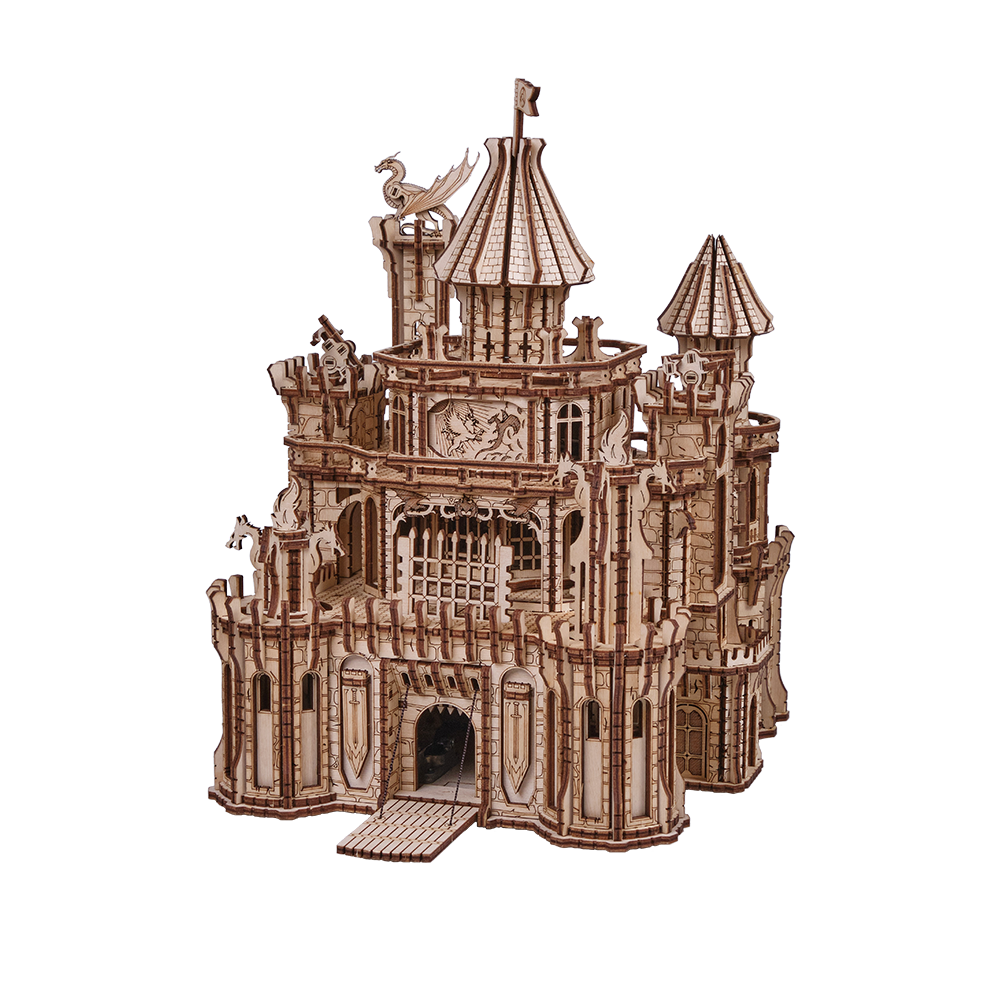 Dragon Castle Mechanical 3D Wooden Model Kit WoodTrick WoodTrick EU dragon-castle-mechanical-3d-wooden-model-kit-woodtrick-woodtrick-eu