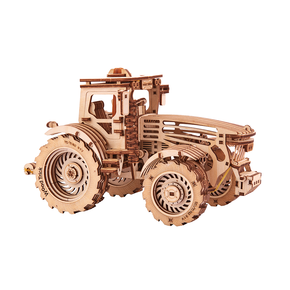 Puzzle 3D Tracteur - Kit Modèle en Bois à Construire, Maquette Voiture Puzzle 3D Tracteur - Kit Modèle en Bois à Construire, Maquette Voiture