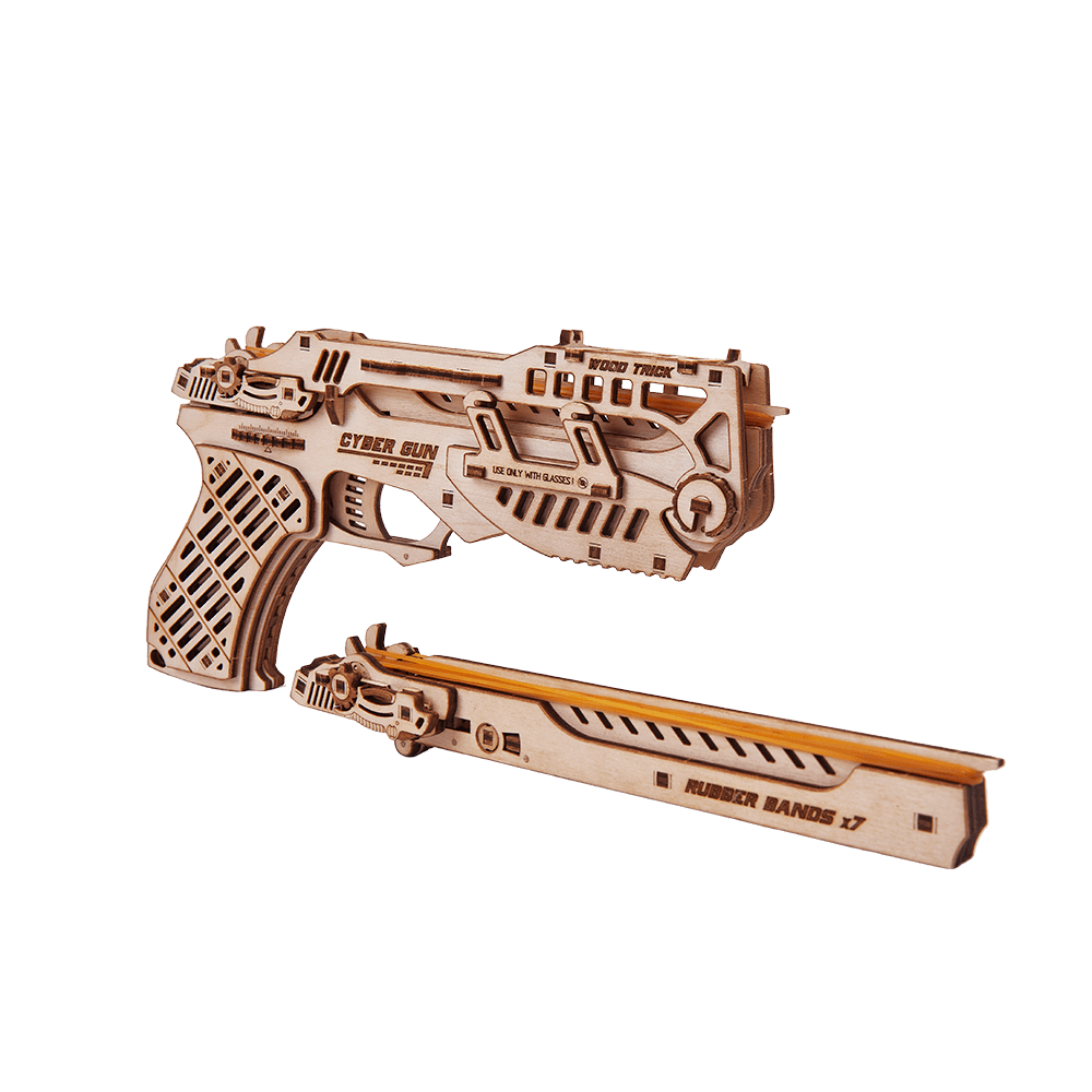 Cyber Gun - 3D wooden mechanical model kit by WoodTrick.