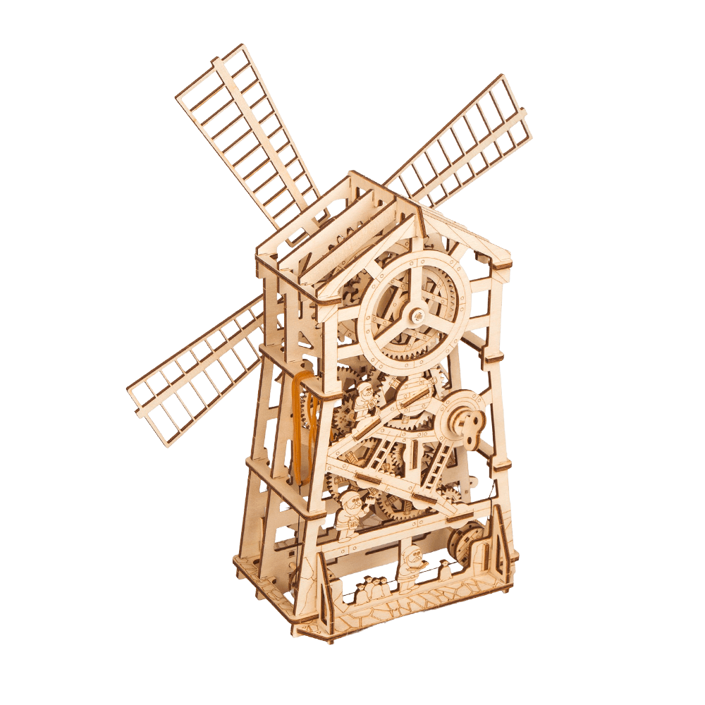 Windmill Model Assembly WindMill - 3D wooden mechanical model kit by WoodTrick.