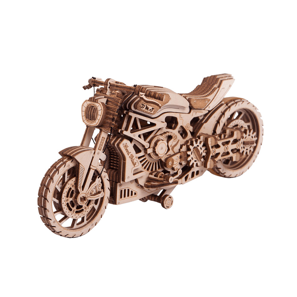 Motorcycle DMS - 3D wooden mechanical model kit by WoodTrick.