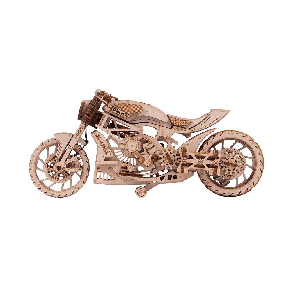 Motorcycle DMS - 3D wooden mechanical model kit by WoodTrick.