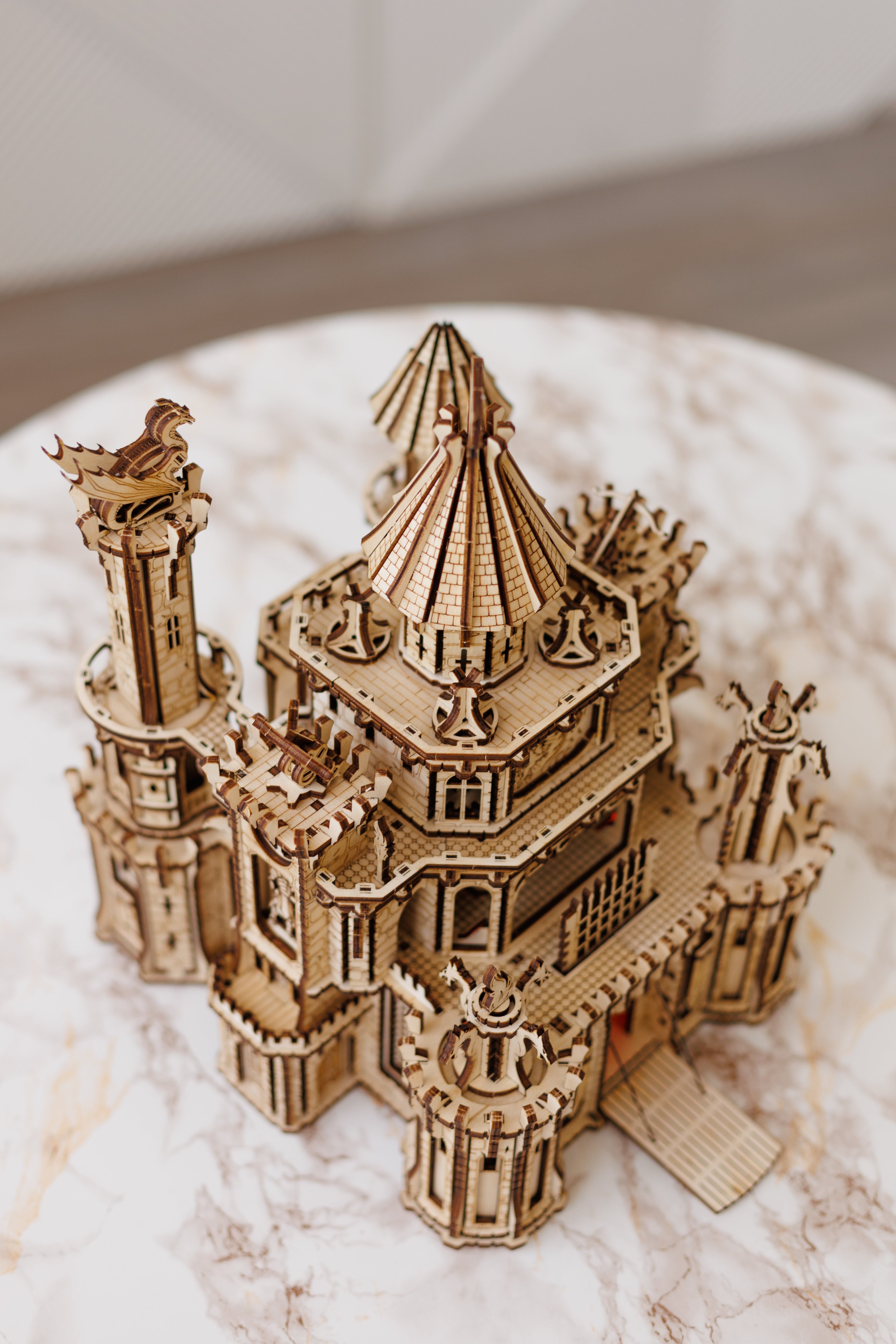 Dragon Castle Mechanical 3D Wooden model kit ️ WoodTrick