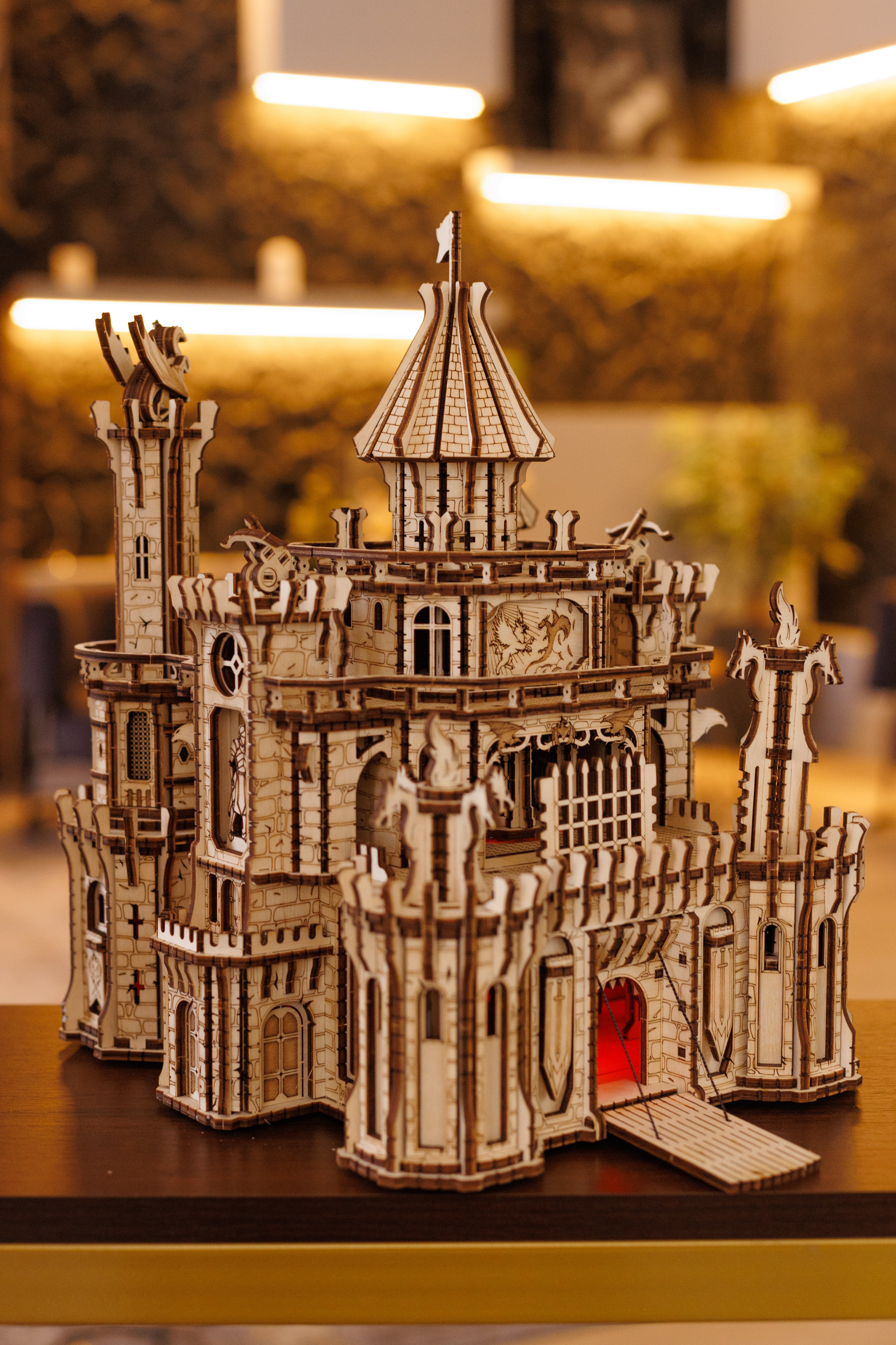Dragon Castle Mechanical 3D Wooden model kit ️ WoodTrick