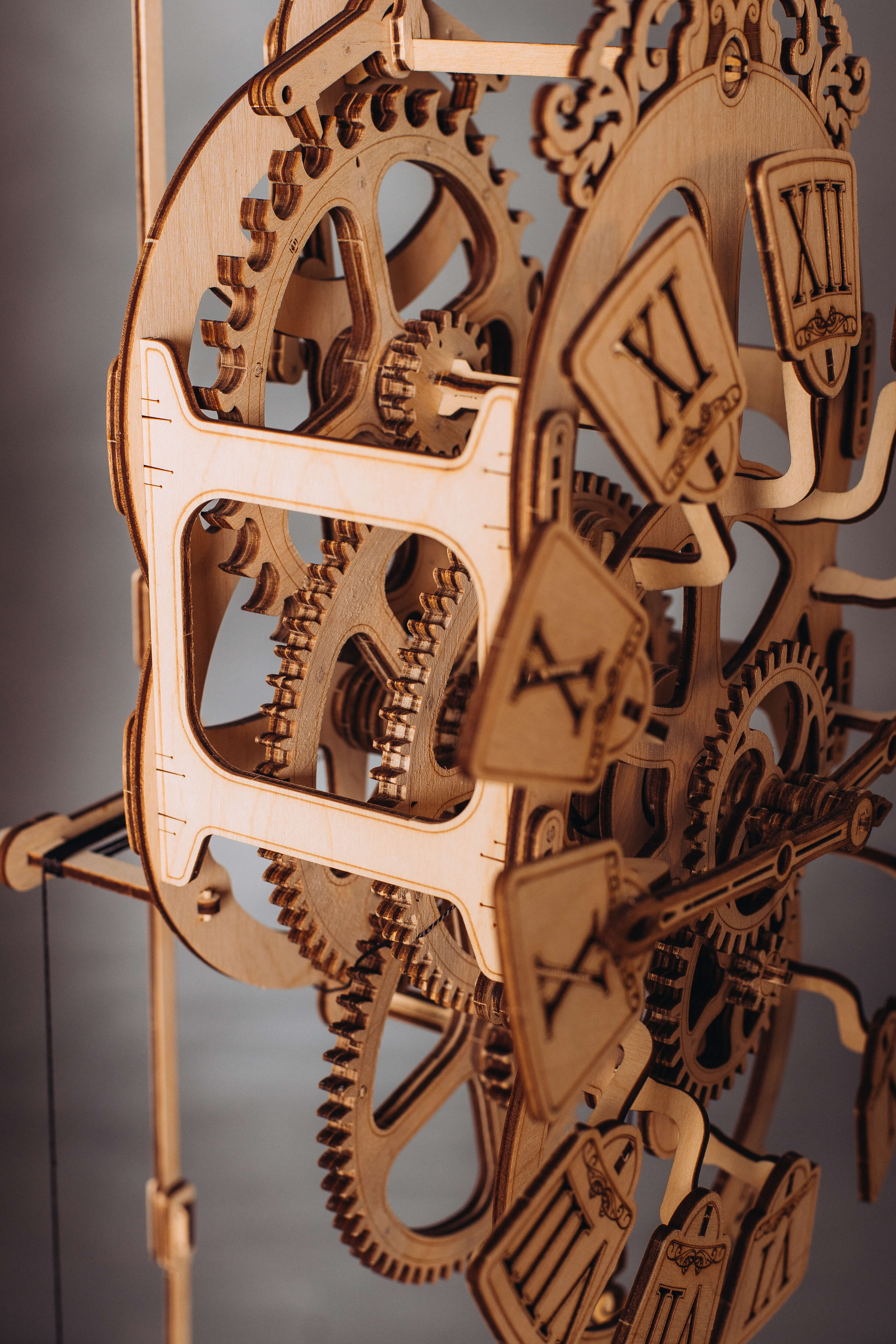 Clock Model Kit Pendulum Wall Clock - 3D wooden mechanical model kit by WoodTrick.