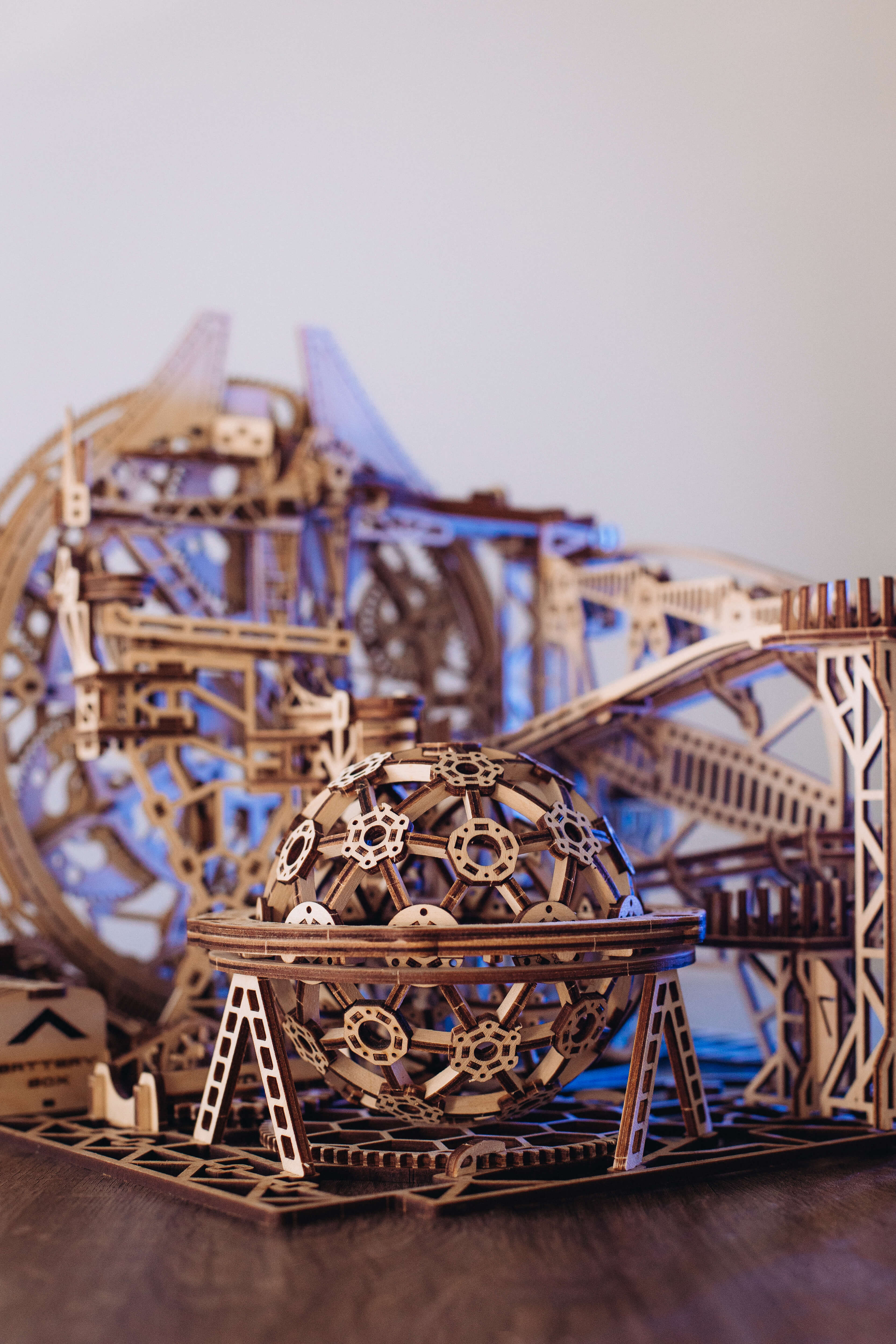 Galaxy Marble Run 3D wooden model with unique design.